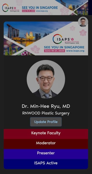 Photograph 3 accompanying the article “Invited Faculty and Chair in ISAPS Singapore 2025”.
