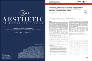 Photograph 1 accompanying the article “Inclusion of Orbicularis Oculi Muscle in SMAS Flap in Asian Facelifts”.